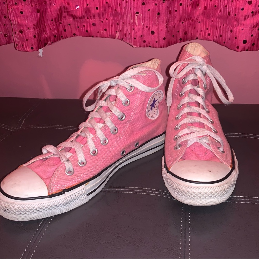 COPY - Pink Converse High Tops Size 9 1/2 Womens